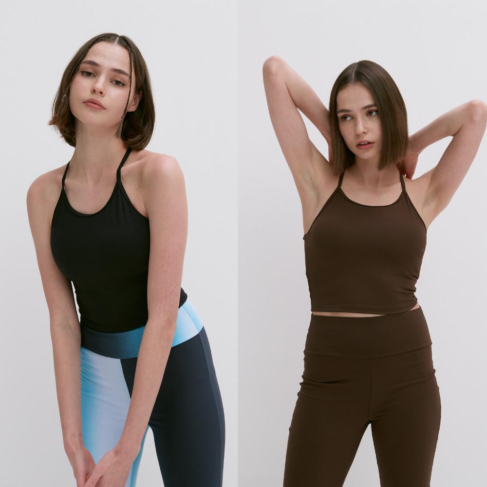 SUKHAA 수카 요가 필라테스 캡내장 크롭나시탑 브라탑