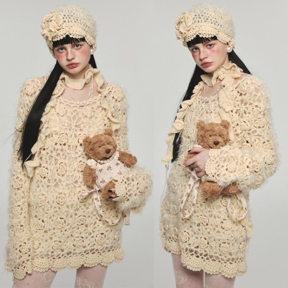 1JINN STUDIO 원진스튜디오 니트 풀오버 라운드넥 루즈핏 롱 스웨터 3COLOR