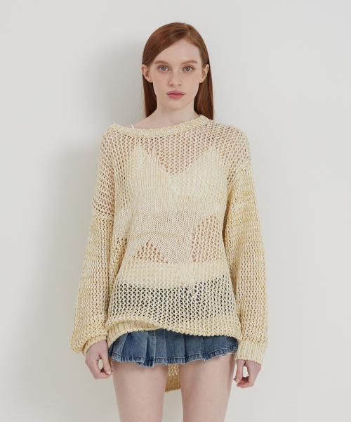 앤디아더(ANDTHEOTHER)  아이보리 별 시스루 니트 - 사이즈 & 후기 | 무신사