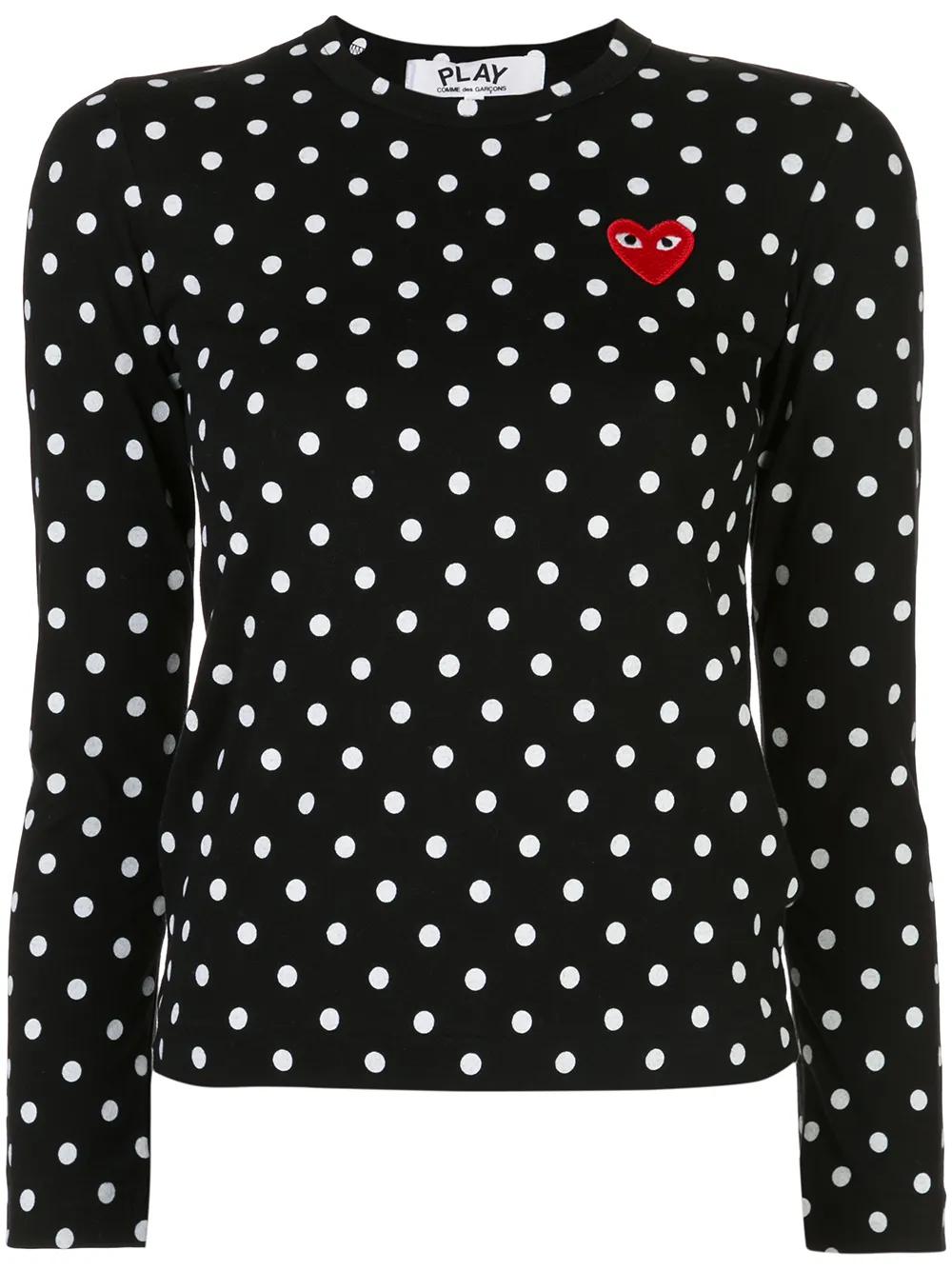 Comme Des Garçons Play 폴카 도트 티셔츠 | 블랙 | FARFETCH KR