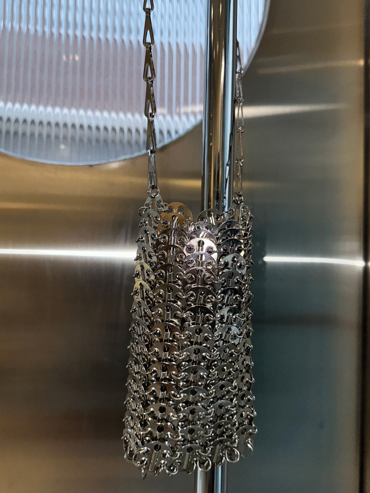Silver steel cross bag