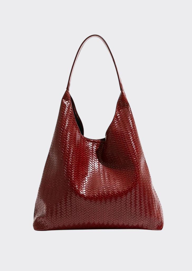 WAFFLE SHOULDER BAG - RED + Pouch