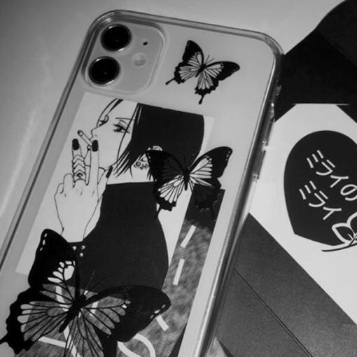 나비 라인 젤하드 폰케이스