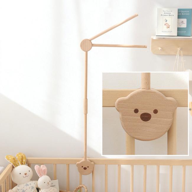 곰돌이 원목 나무 모빌대 아기 침대 모빌 거치대 스탠드 아기방 꾸미기