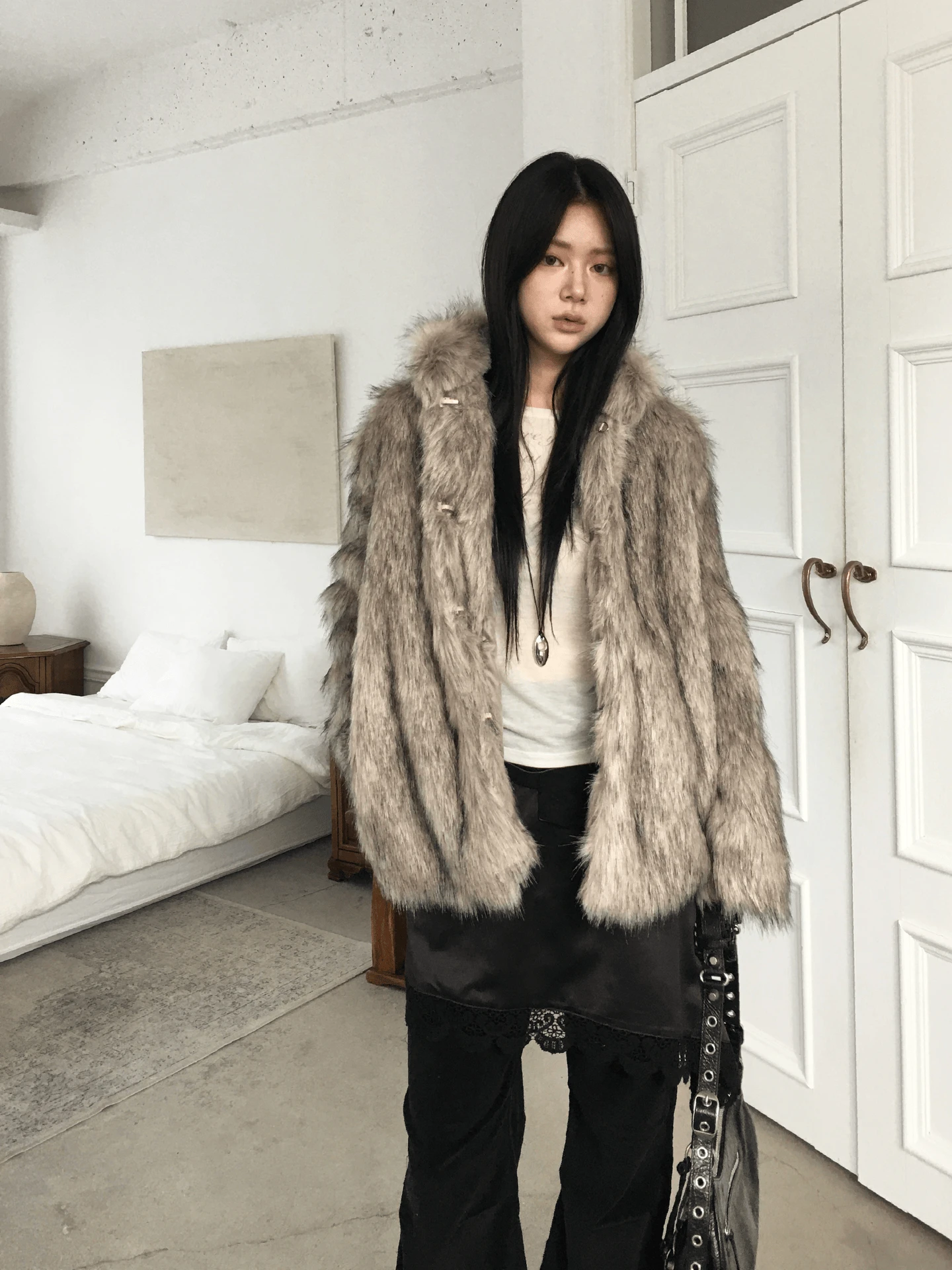 [연말룩🎄/3온스] Raccoon fur jacket *주문시7~10일소요