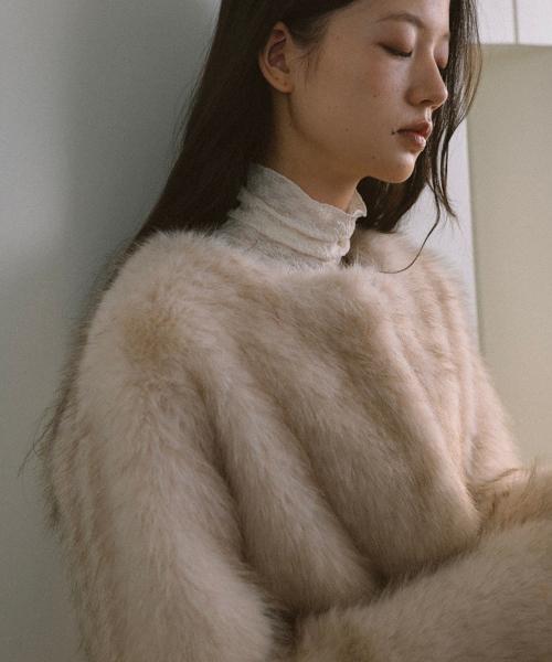Fur Jacket & Muffler (Beige)