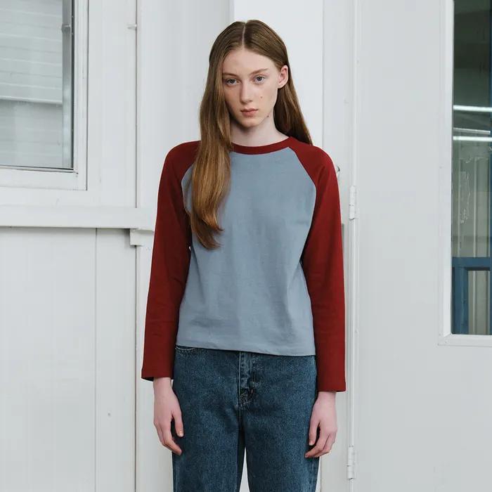greenwich raglan tee - burgundy