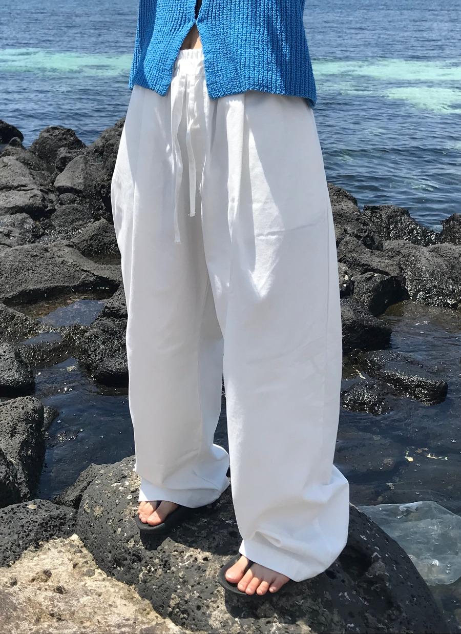 Dolce banding pants 돌체 밴딩 치노 코튼 화이트 팬츠