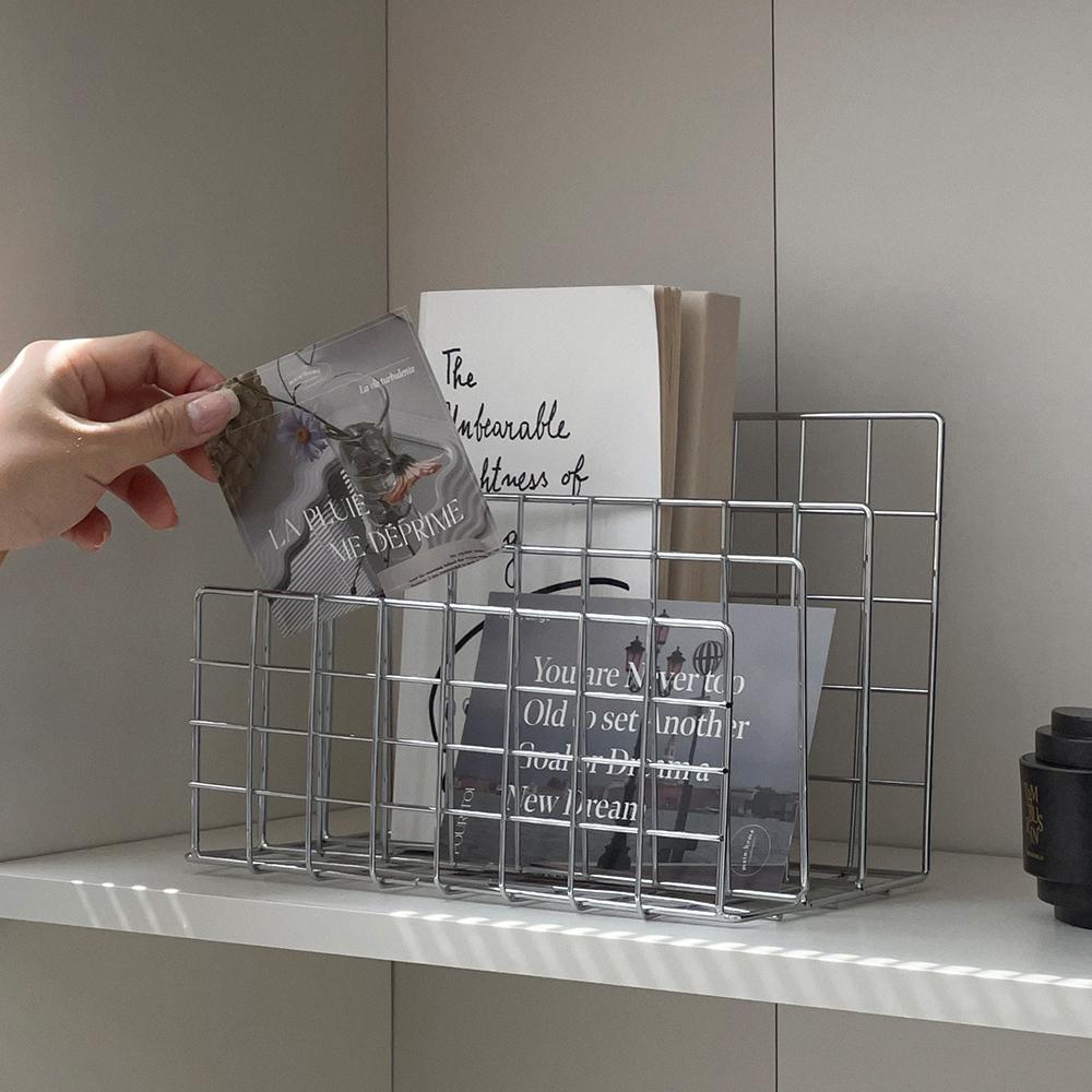 스텐 북엔트 책꽂이 정리함 철제 북트리 3칸