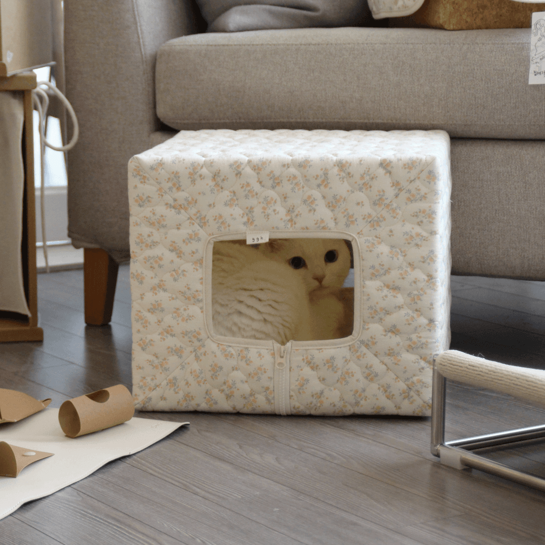 [24 Spring] 플라워 고양이 누빔숨숨집