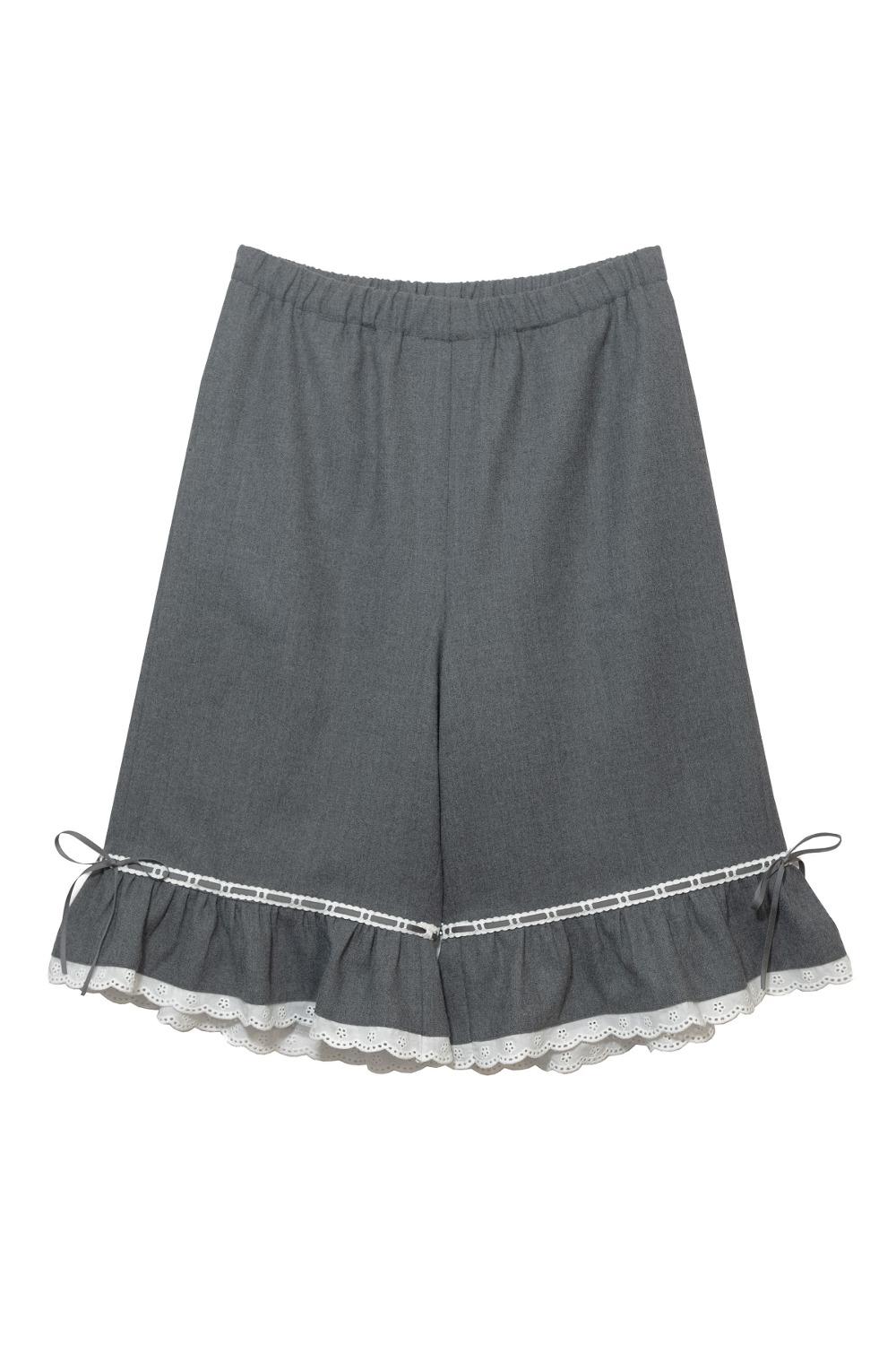 Wool Bloomer Bermuda Pants_CHARCOAL