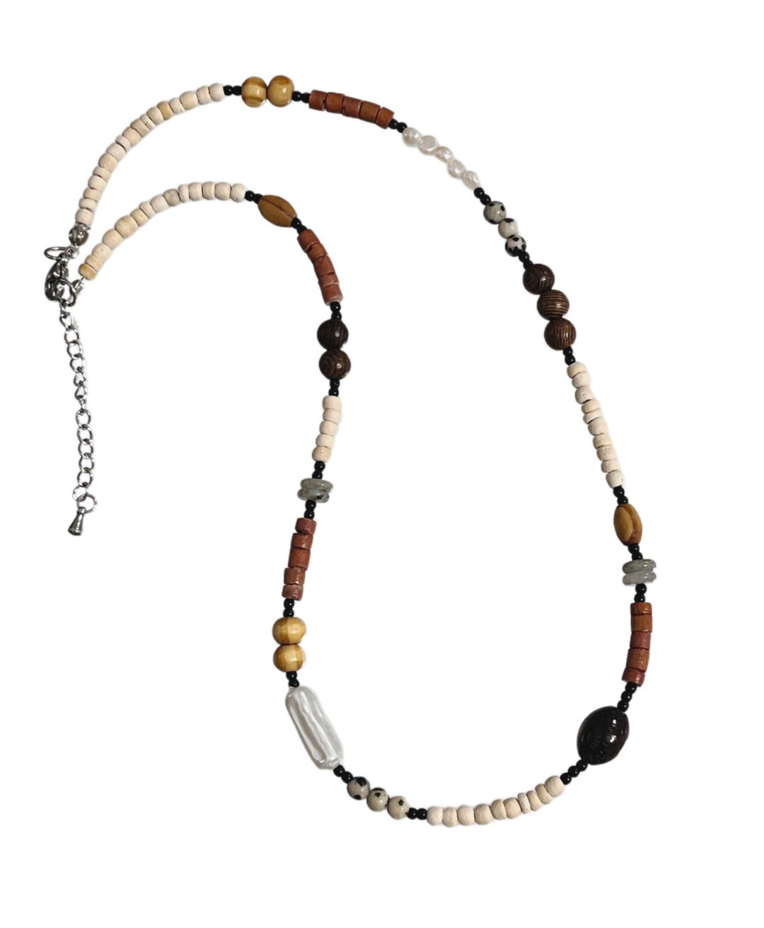 도우 [제작] 코코넛 우드 목걸이 빈티지 오리엔탈 써지컬 가을목걸이