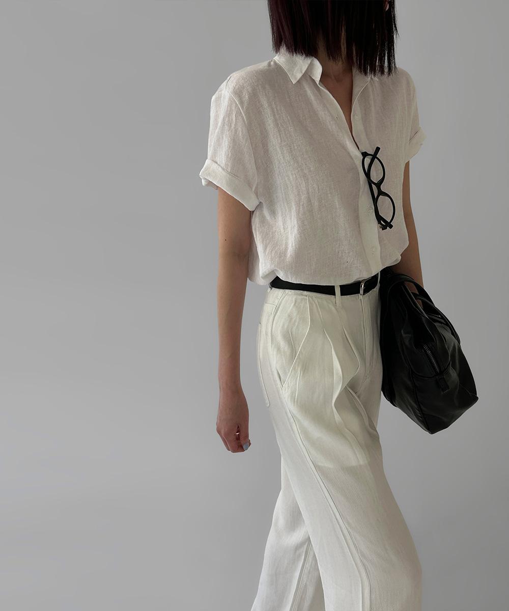 마가렛 린넨 반팔 셔츠