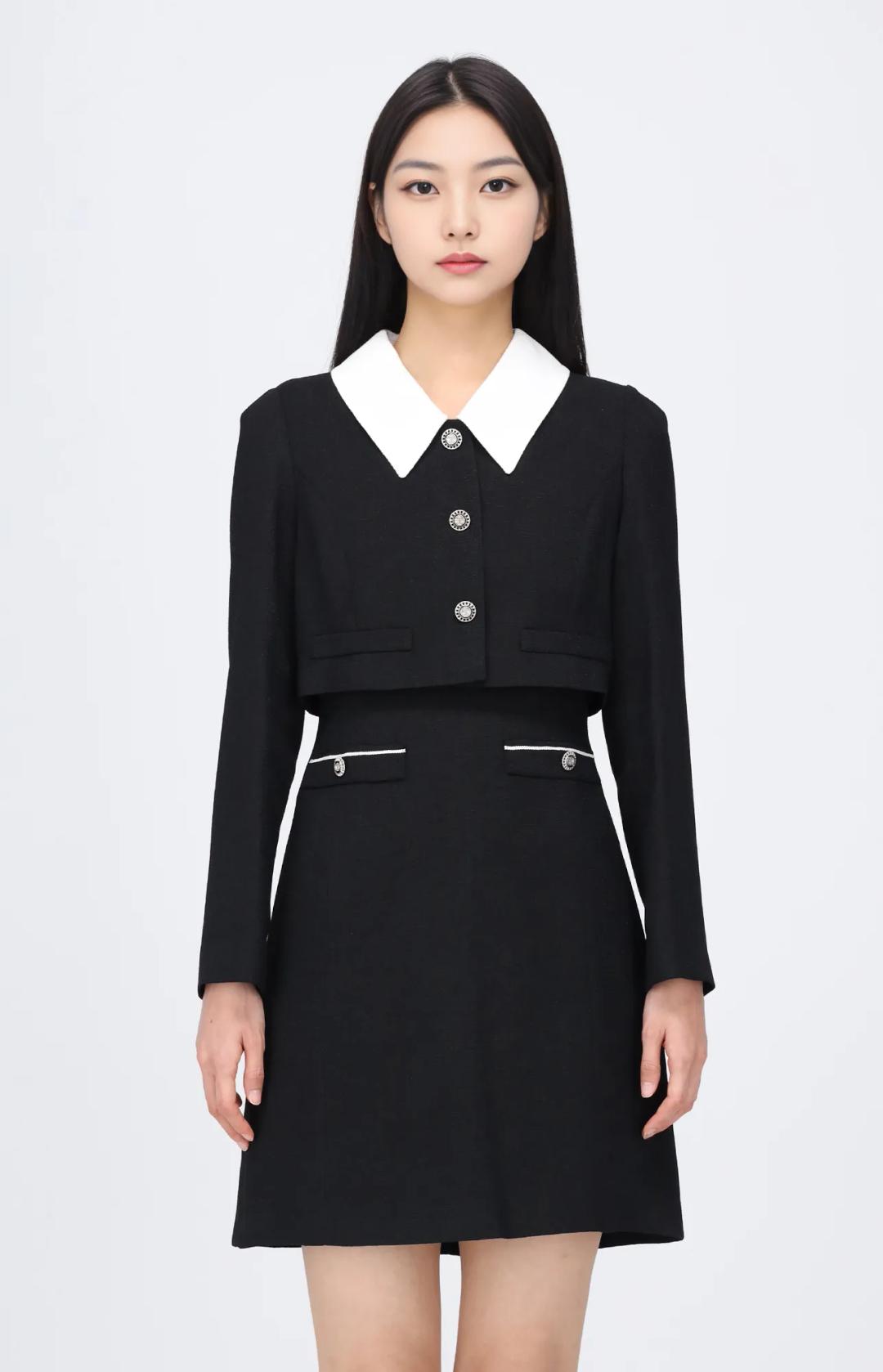 버튼 포인트 미니원피스