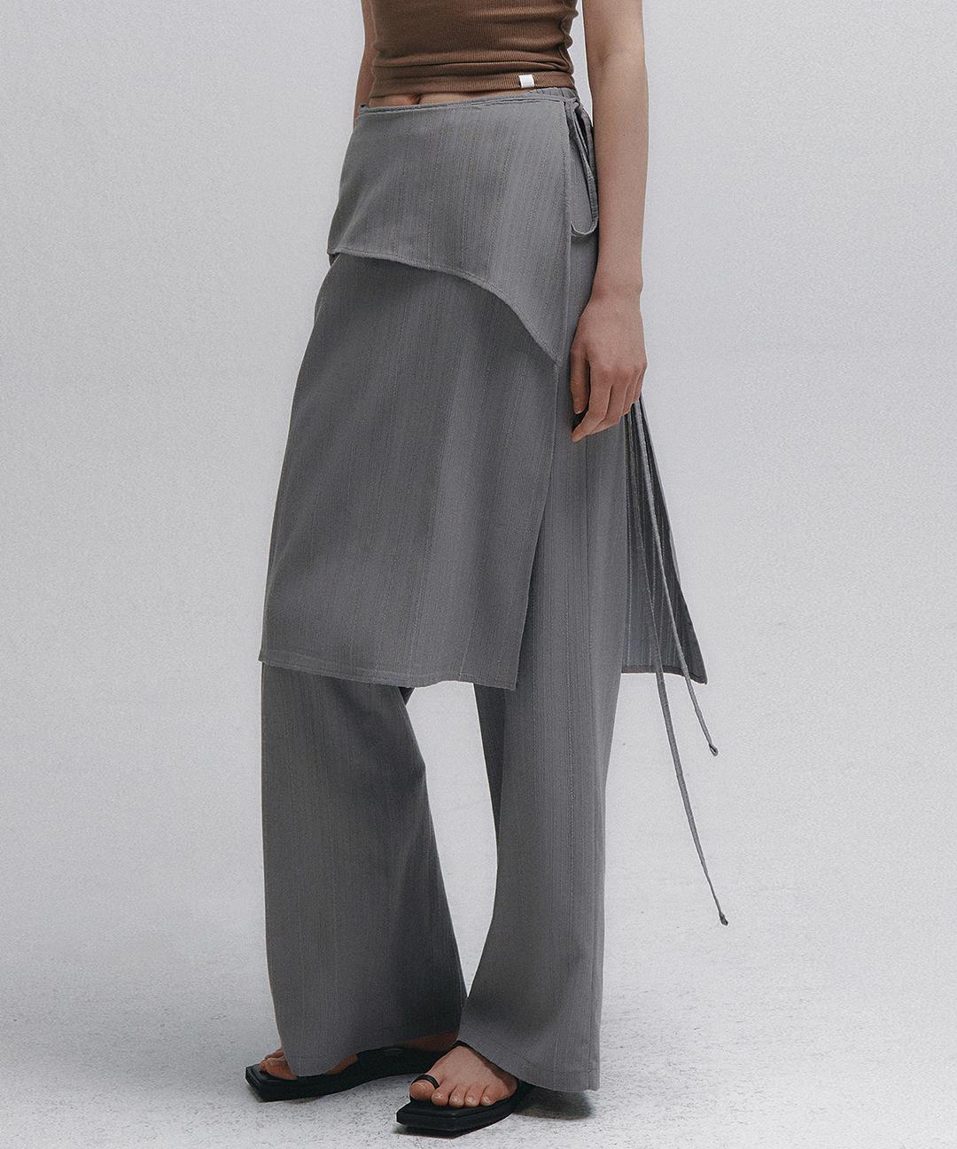니브 Tiered Layered Skirt Wrap Pants (3color)