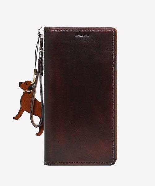 갤럭시,아이폰 아도방 클래식 소가죽 플립커버 케이스(투톤브라운)