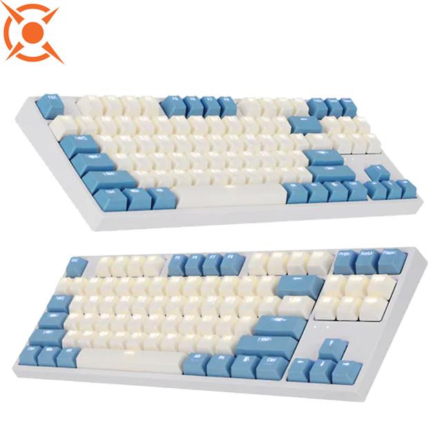 콕스 COX CK87 크림 블루 게이트론 LED 청축 게이밍 기계식 키보드