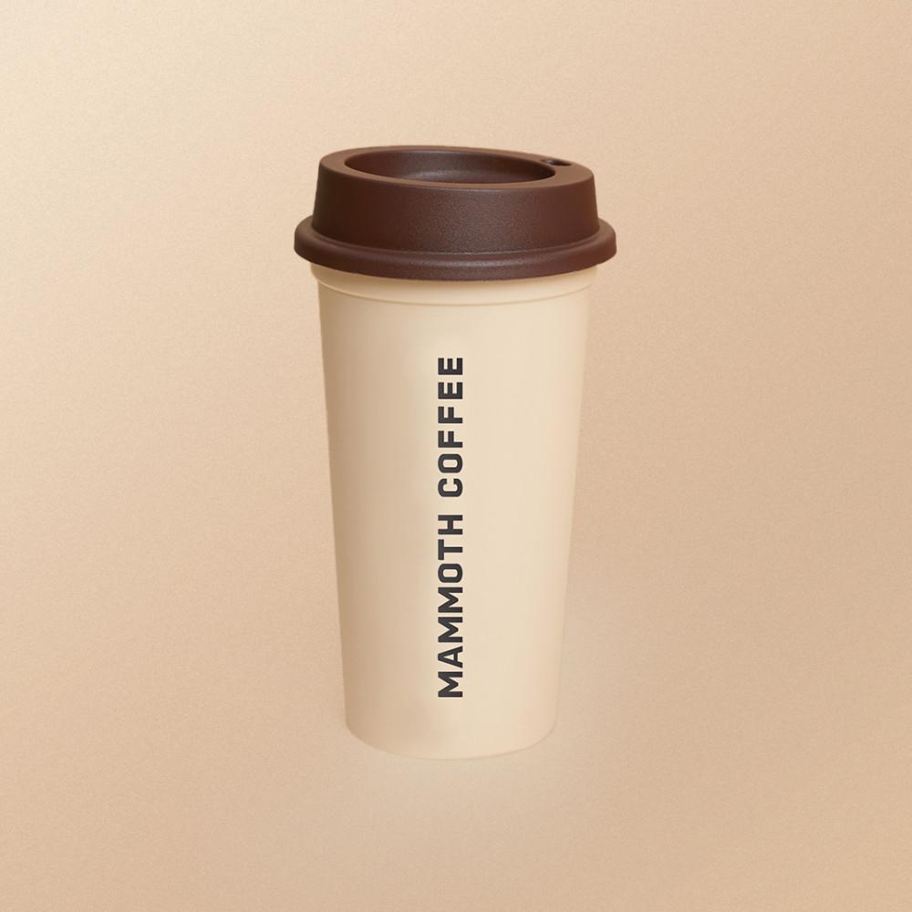 매머드커피 리유저블 컵 브라운 텀블러 500ml