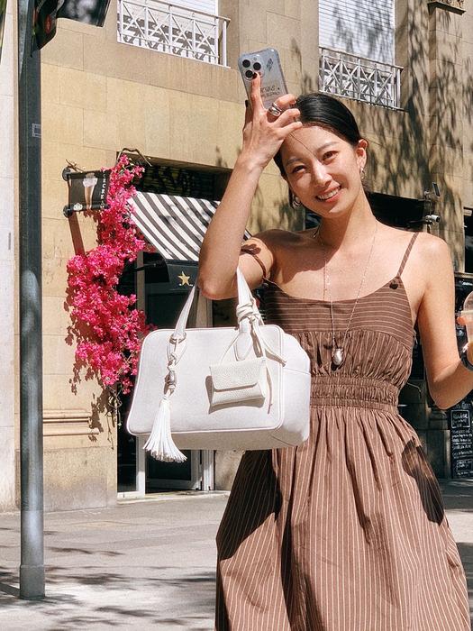 Stripe banding mini dress (브라운)