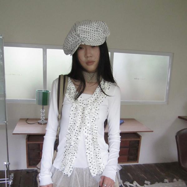 빈티지 도트 프릴 가디건 (2colors)