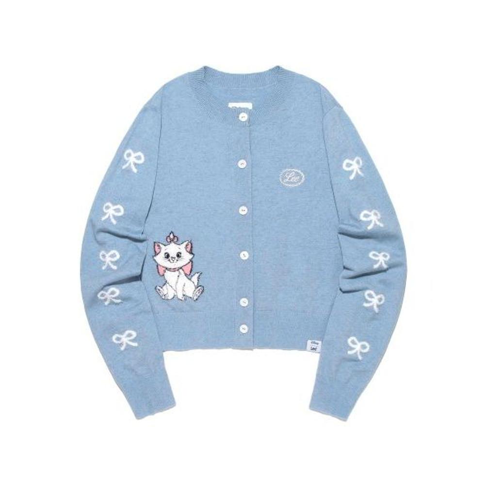리 LEE x Disney 디즈니 우먼스 마리 라운드넥 가디건 라이트 블루 Marie 라운드 넥