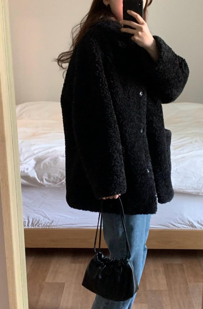 fllanel 플라넬 테디 리버시블 무스탕 양털 시어링 양면 자켓