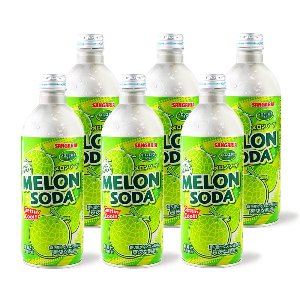 산가리아 메론소다 500ml 6개 12개 일본 라무네 멜론 크림 소다 탄산음료 음료수