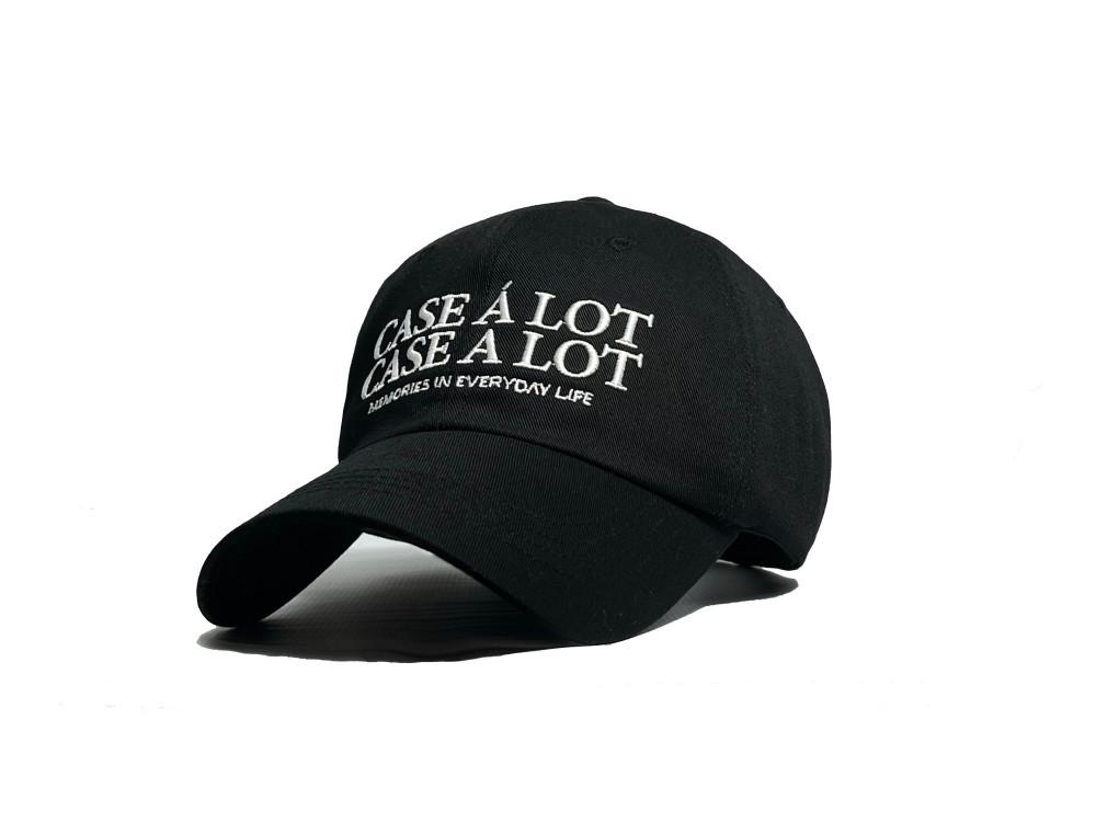 (케어랏 캡모자)케이스어랏 슬로건 로고 볼캡 블랙