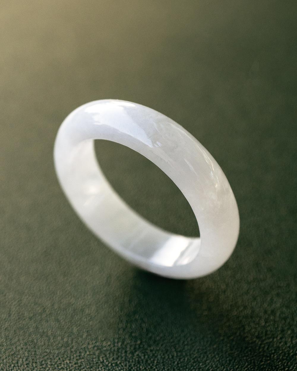 A Jade Ring Snow White Jade Ring