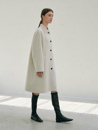 flat collar handmade coat