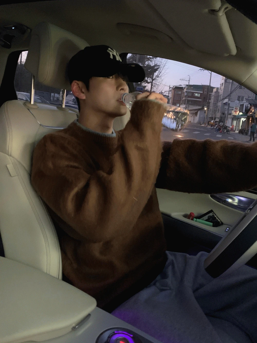 핀트 배색 앙고라 워머니트
