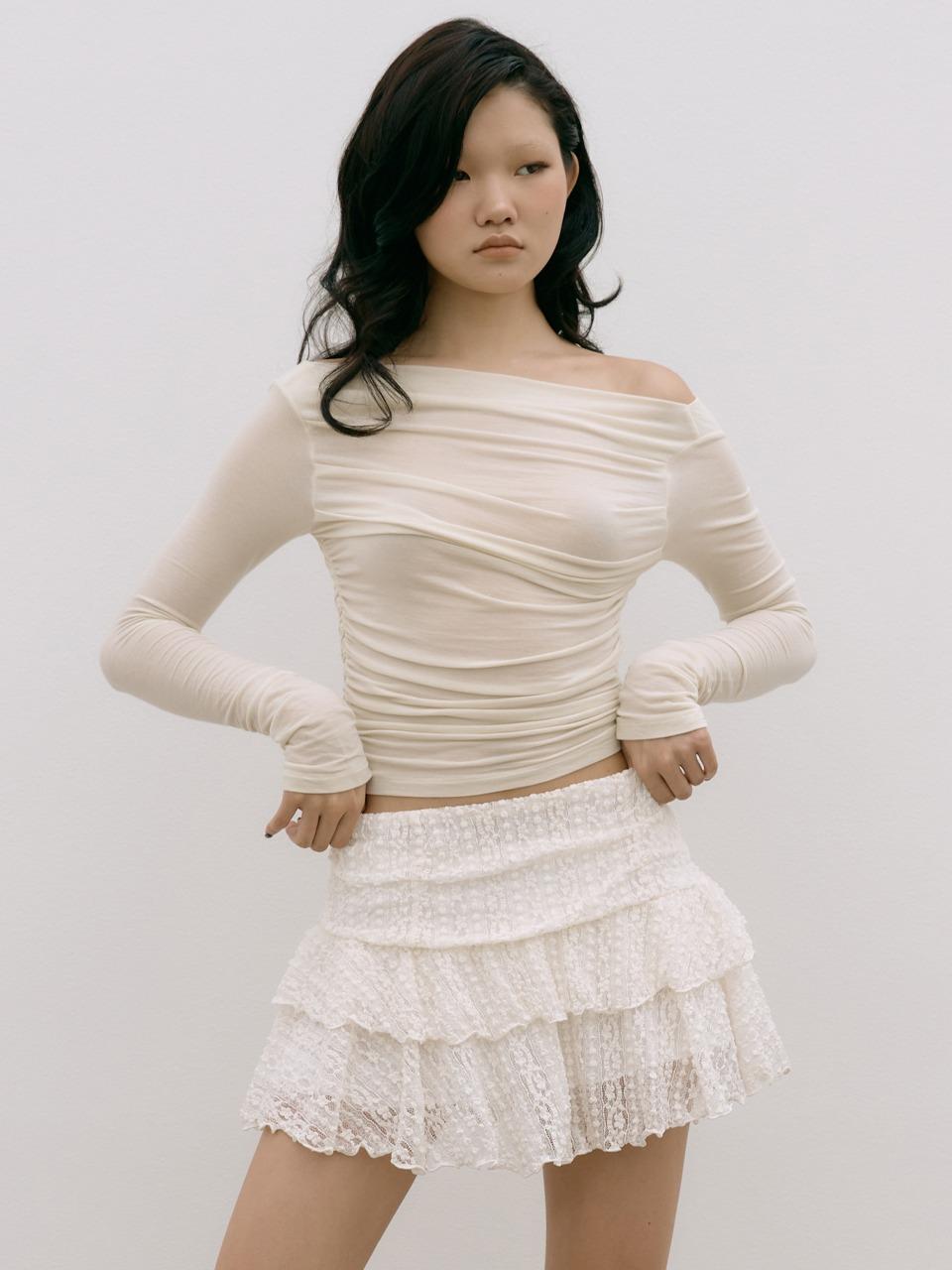 Lina Shirring Top CREAM