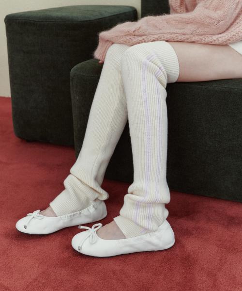 LONG KNIT LINE LEG WARMERS_TT3W709IV