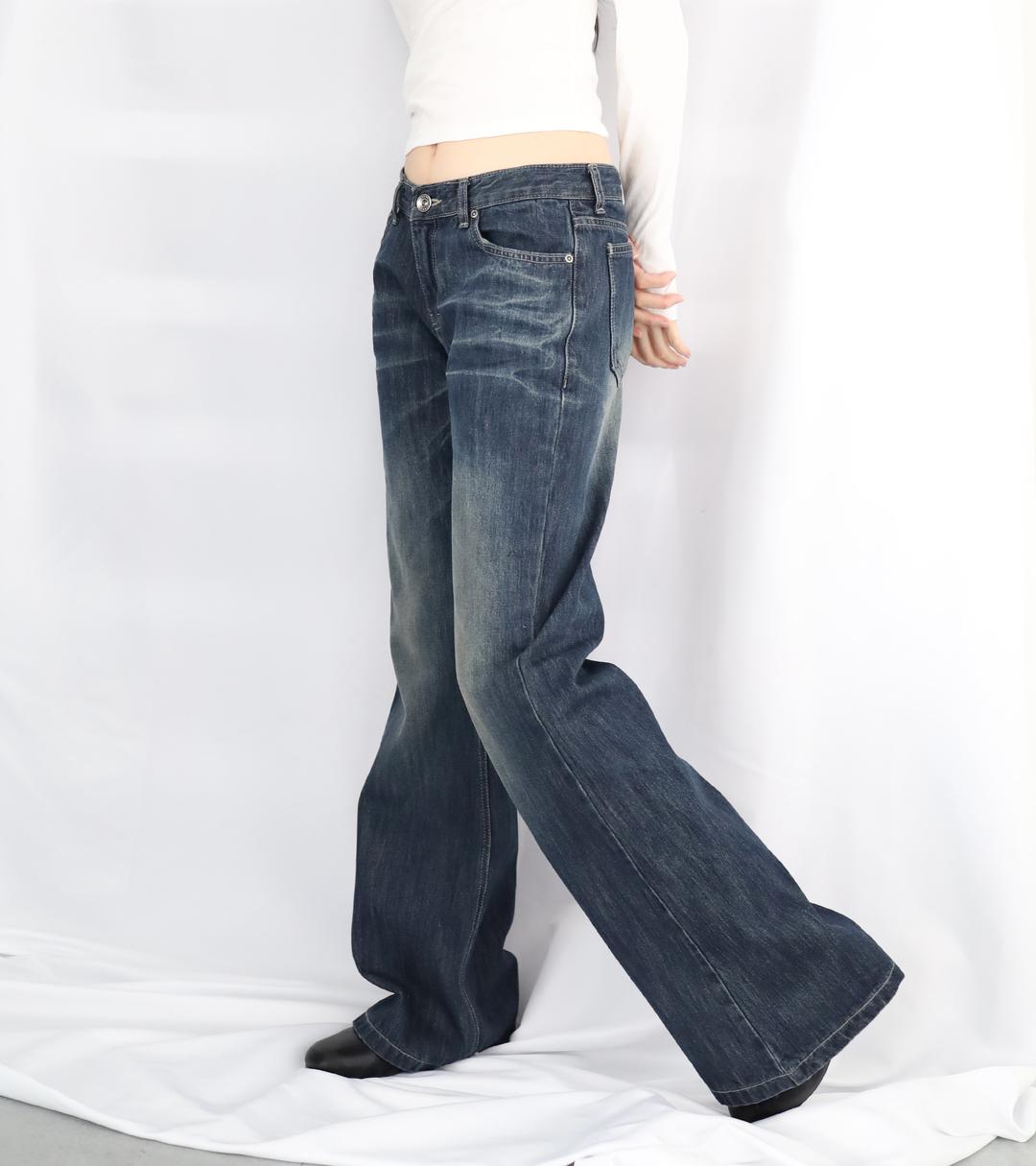 wave low-rise pants