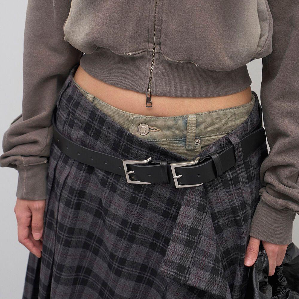 [4th REORDER] DOUBLE BUCKLE LEATHER BELT
