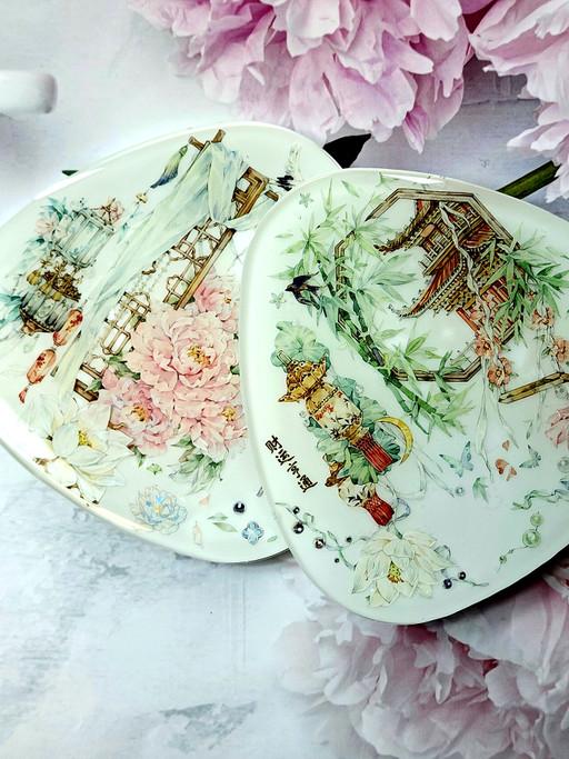 동양풍 삼각 레진 코스터