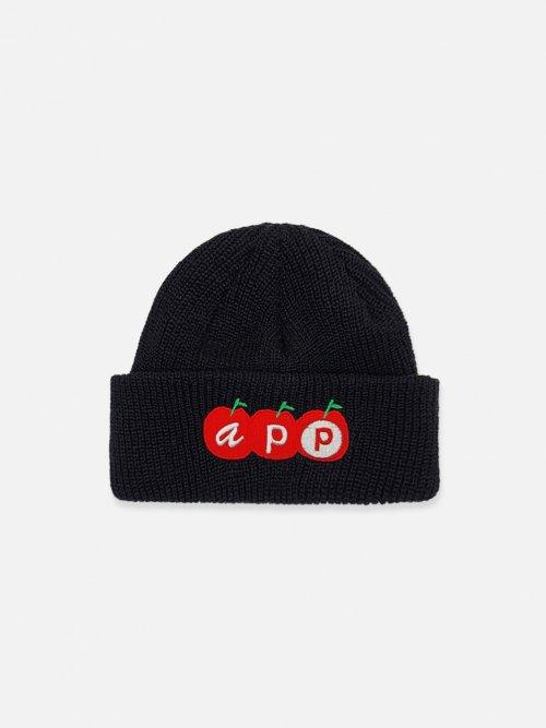 APPLE Short Beanie Black