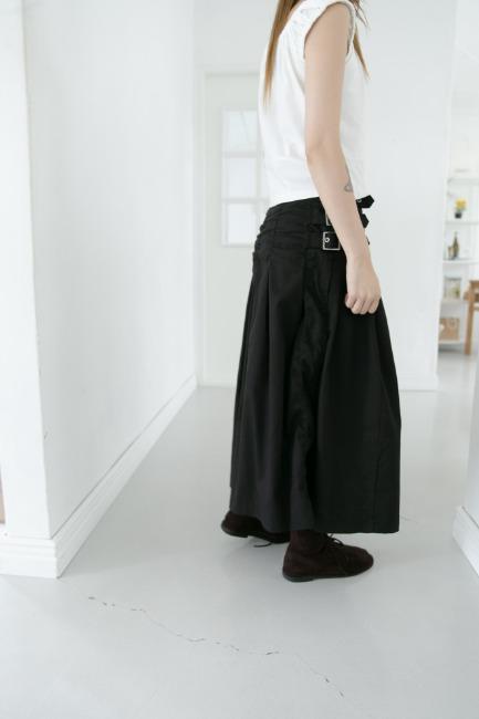 3 belt wrap cotton skirt(3colors)