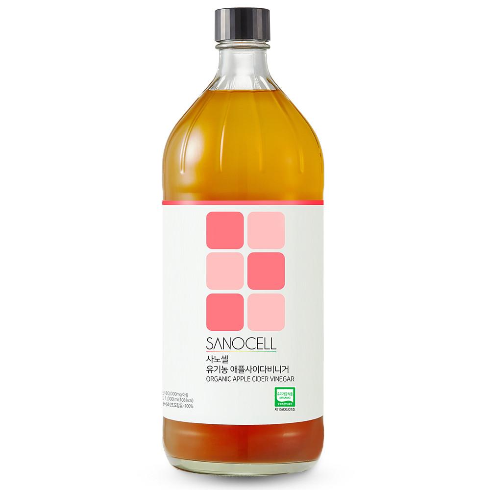 사노셀 유기농 애플사이다비니거 1,000ml 유기산 애사비 사과 초모 식초