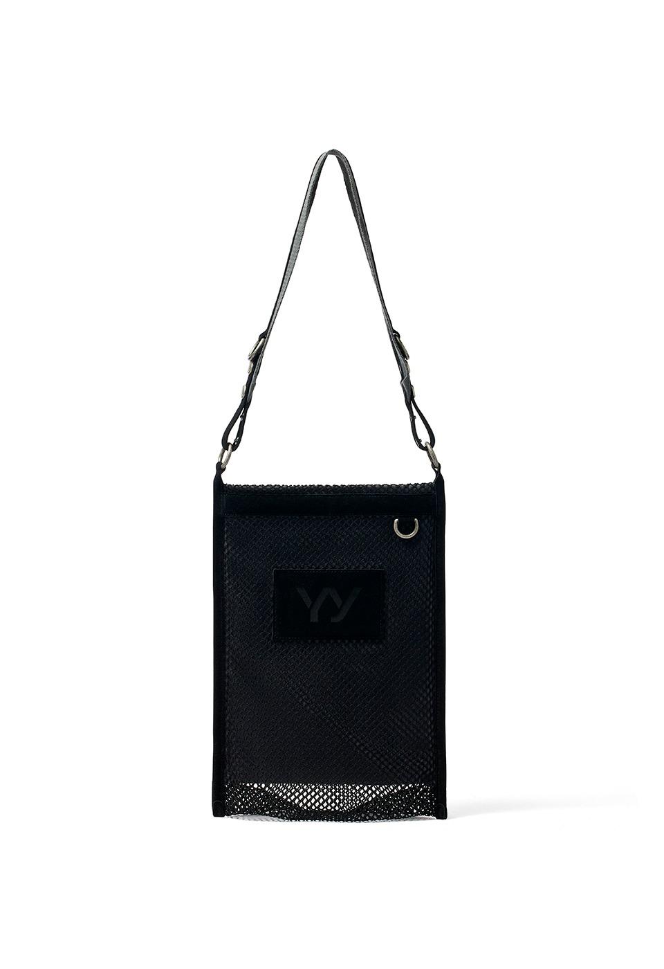 MESH CROSSBODY BAG, BLACK