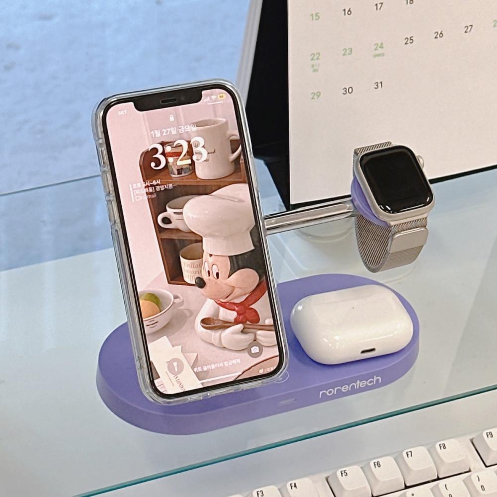 우먼스9999 맥세이프 충전기 아이폰 에어팟 무선 충전독 5in1 애플워치충전기