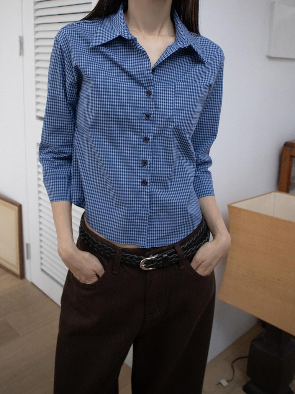 OWN CHECK CROP SHIRT (2COLORS)
