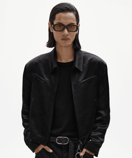 리겔 새틴 자켓 블랙