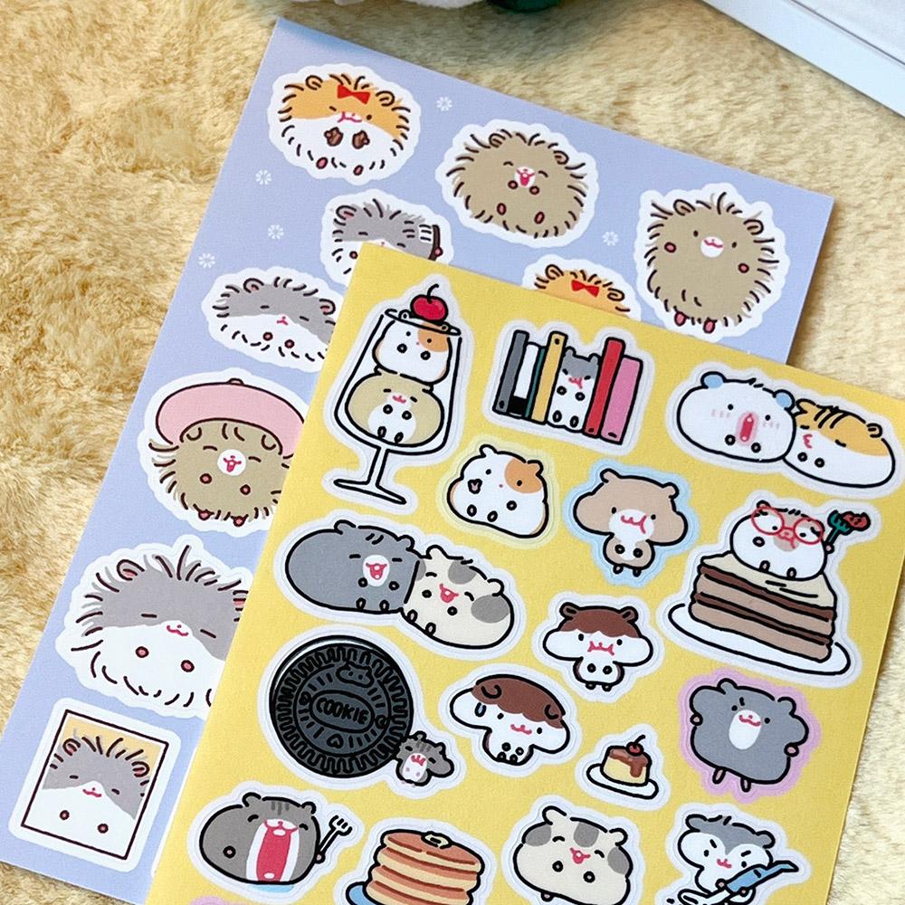 [자꾸자꾸스튜디오] 털이긴 친구들,굴러가요 햄 스티커