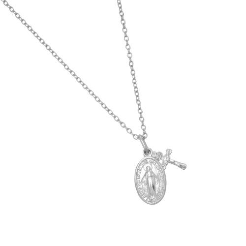 실버 기적의 패 더블 목걸이 / 각줄체인(小)