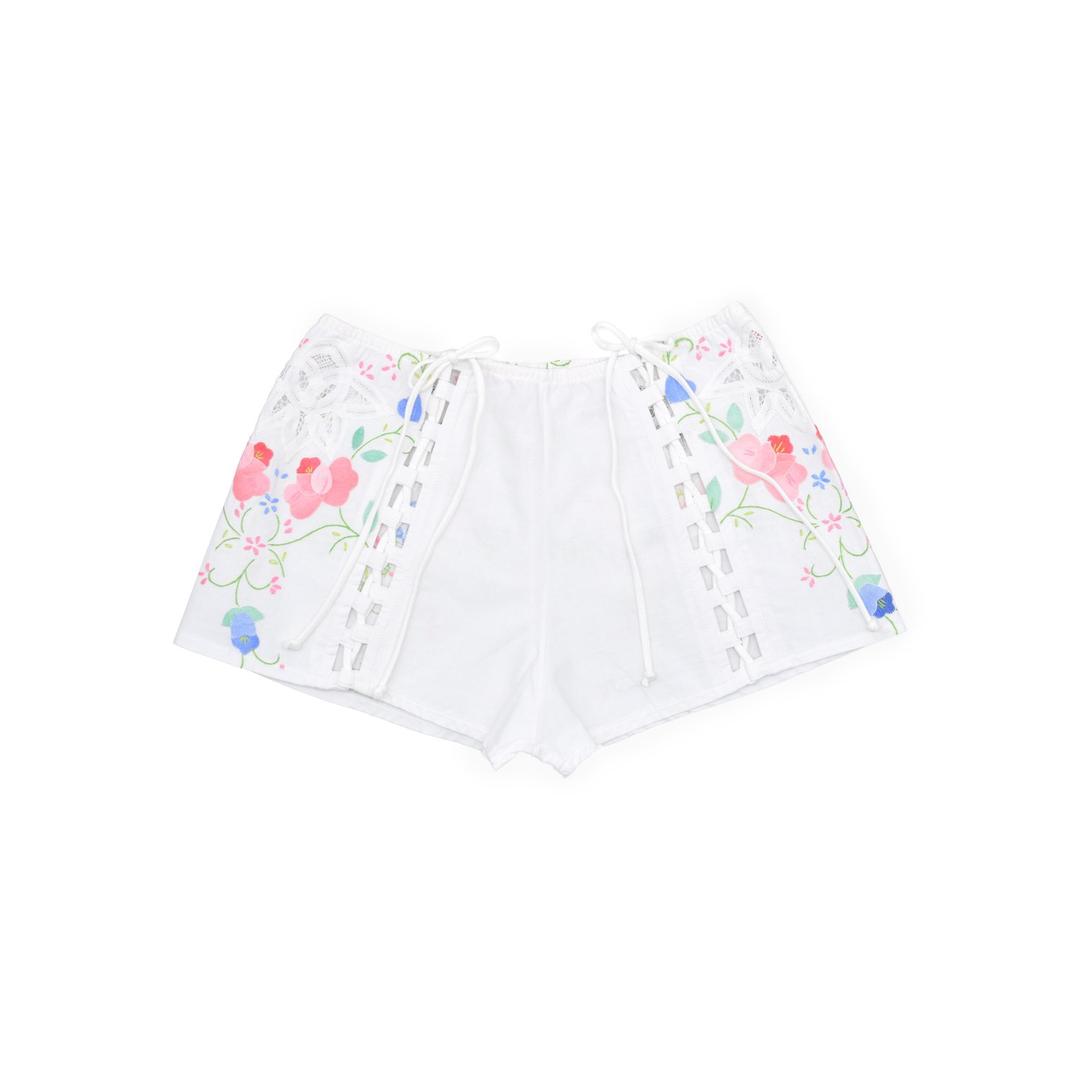Tea Towel Lace-Up Shorts