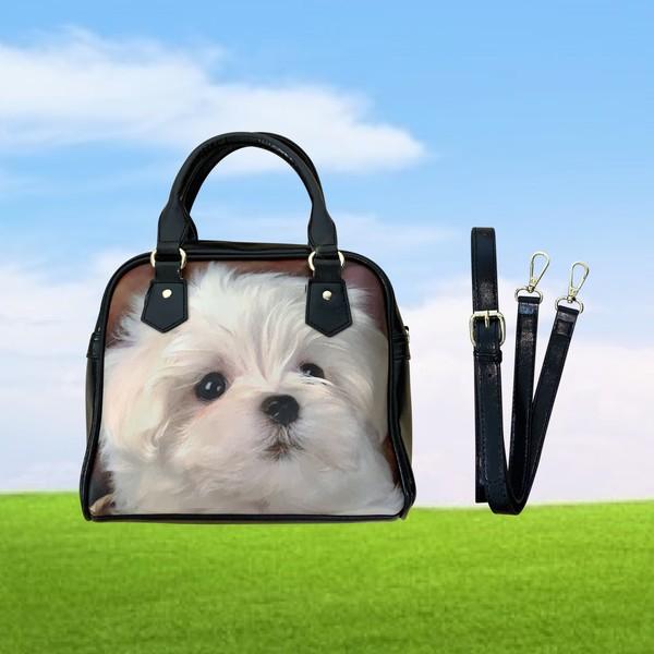 Puppy leather bag