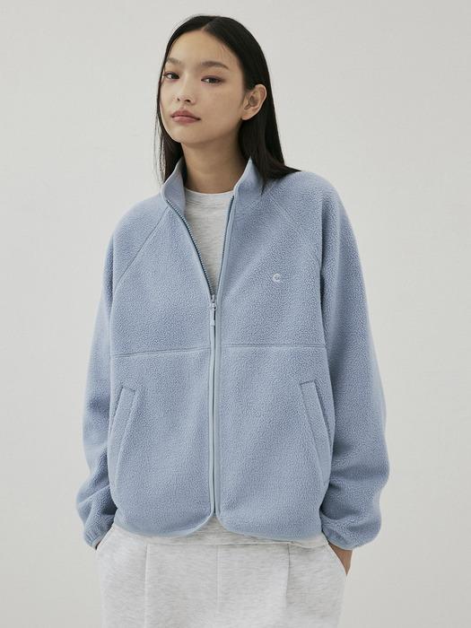 [25FW clove] High-Neck Fleece Jacket (Light Blue)