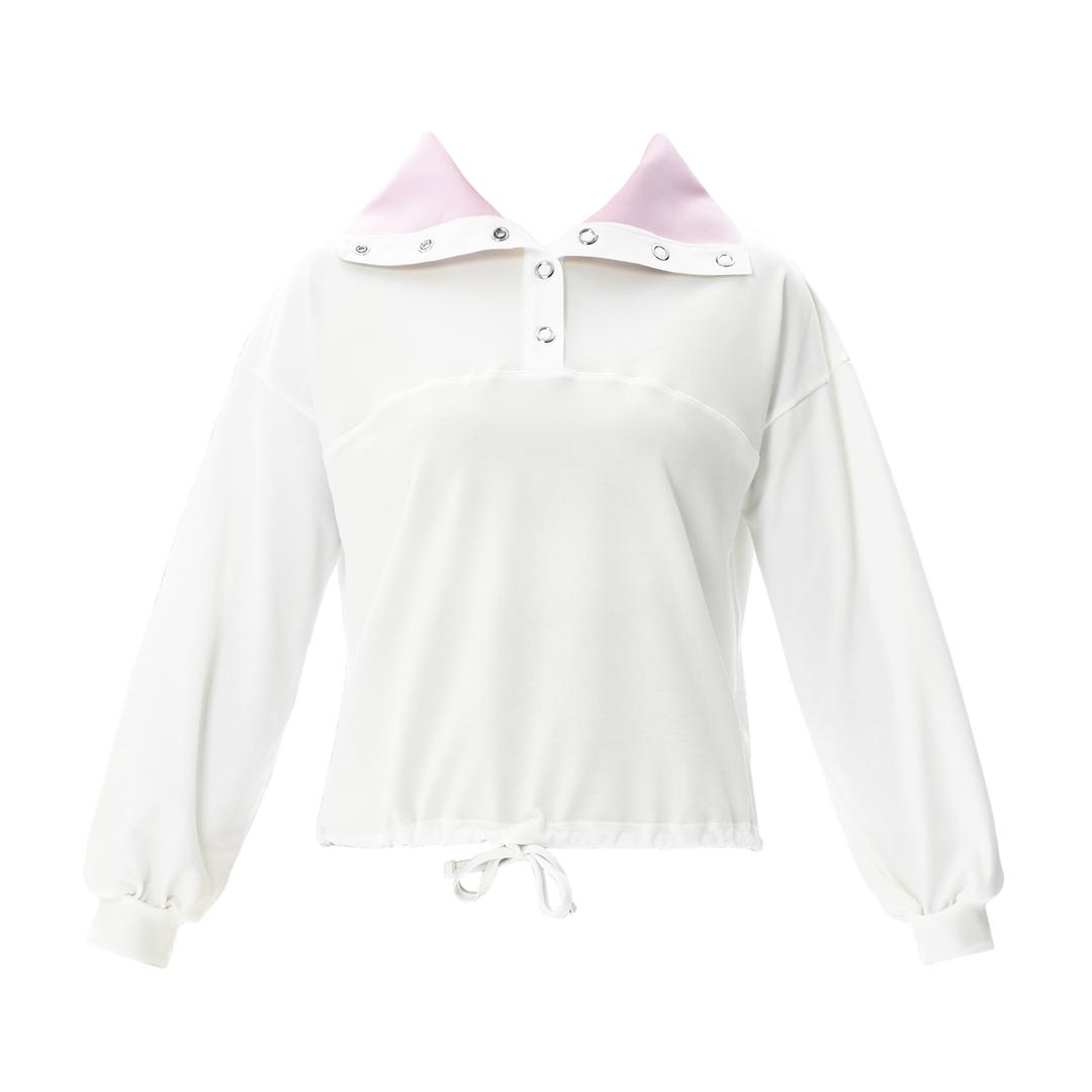 H2O 스냅 풀오버 루즈핏 래쉬가드 화이트