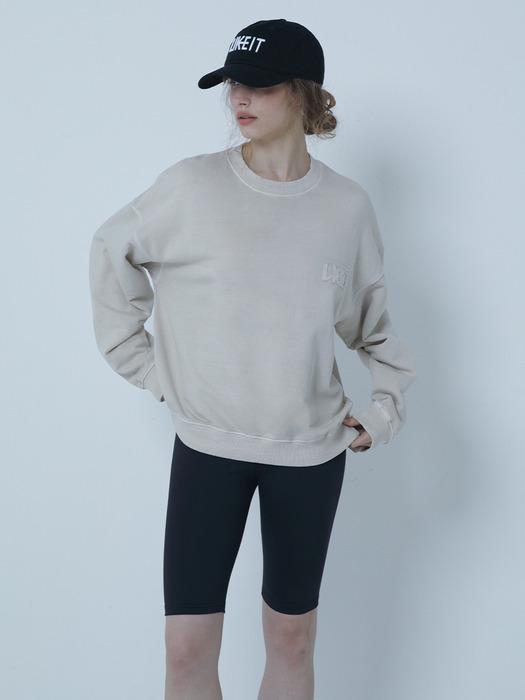 PIGMENT LOOSE FIT SWEAT SHIRTS L/BEIGE